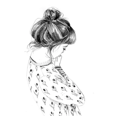 Рисунки девушки со спины для срисовки - 56 фото