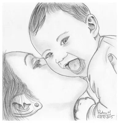 Детский рисунок для мамы на День матери - открытка 11446 рубрики Открытки  на День матери | День матери, Милые открытки, Эскизы открыток