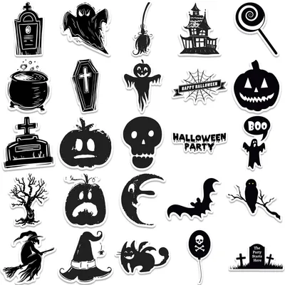 Halloween Black and White Poster Stock Vector - Illustration of sign,  celebration: 159030047