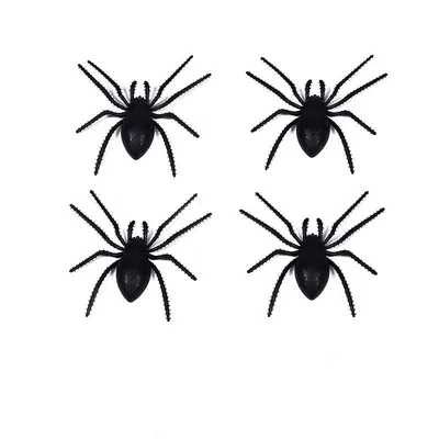 Хэллоуин паук Пушистый черный паук страшное искусство реалистичный паук  Декор Гигантский паук для окон стена двор патио уличный | AliExpress