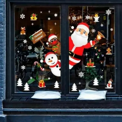 Рождественские наклейки на стену, рождественские носки, стеклянные наклейки  на окна, новогодние наклейки на стену, домашний декор | AliExpress