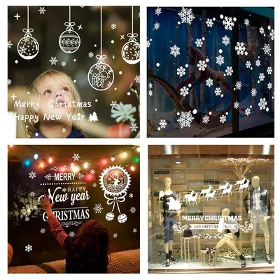 Виниловые наклейки на окна «С Новым годом», многоразовые, 70 × 25 см купить  в Чите На стекло в интернет-магазине Чита.дети (7819077)