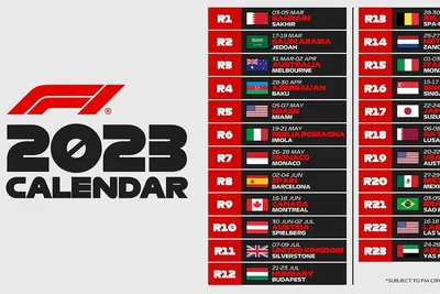 The definitive 2023 Formula 1 calendar: There will be 23 races instead of  24 | Marca