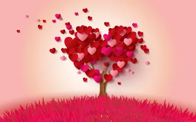 Обои Праздничные День Святого Валентина, сердечки, любовь, обои для рабочего  стола, фотографии праздничные, день святого валентина, сердечки, любовь,  сердечки, дерево, pink, romantic, heart, love, сердце Обои для рабочего  стола, скачать обои картинки