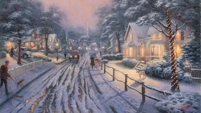 Снег\" - красивые обои на рабочий стол | Thomas kinkade art, Thomas kinkade  christmas, Thomas kinkade