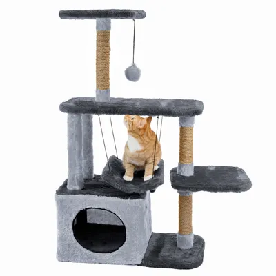 Комплекс для кошек PetTails, серый, 33х76хh105см - отзывы покупателей на  маркетплейсе Мегамаркет | Артикул товара:600006484590