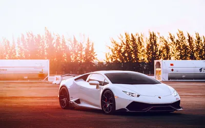 Обои для рабочего стола Lamborghini Huracan белых машина 3840x2400