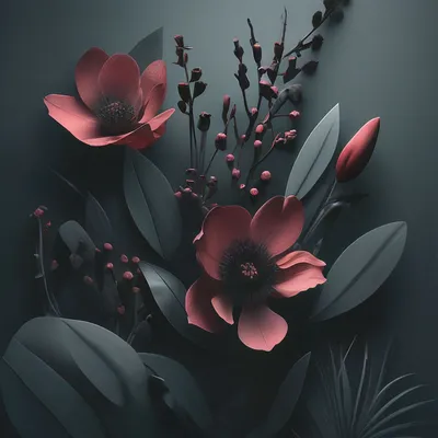 Dark botanical минимализм, обои на …» — создано в Шедевруме