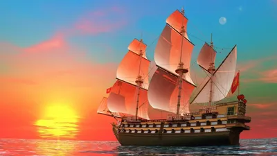 корабли парусники обои на рабочий стол - Поиск в Google | Cross paintings,  Sunset canvas painting, Sailing