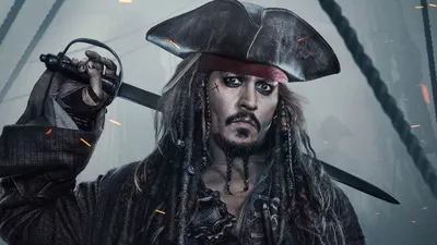 Обои на рабочий стол Капитан Джек Воробей / Jack Sparrow из фильма Пираты  Карибского моря / Pirates of the Caribbean, обои для рабочего стола,  скачать обои, обои бесплатно