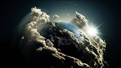 Скачать обои и картинки земля, планета, космос, облака, свет, звезда для рабочего  стола в разрешении 1920x1080