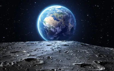 Обои космос, планета, земля, луна, спутник на рабочий стол