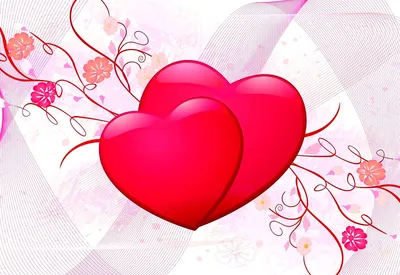 Скачать обои Праздники День святого Валентина, два сердца на рабочий стол  1152x864