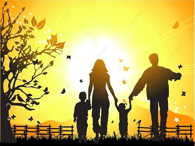 счастливая семья гуляет на природе, сын, Любовь, молодой фон картинки и  Фото для бесплатной загрузки