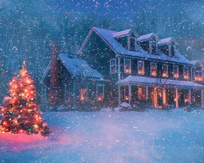 Праздничные обои - Рождество в США - Зима - Природа - Картинки на рабочий  стол