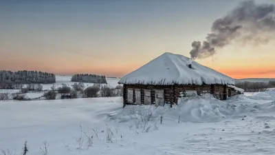 Зима в деревне - Картинка на телефон / Обои на рабочий стол №1369403