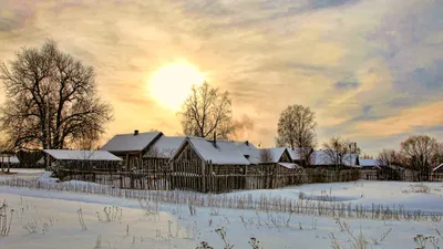 Зимняя деревня - 130 фото
