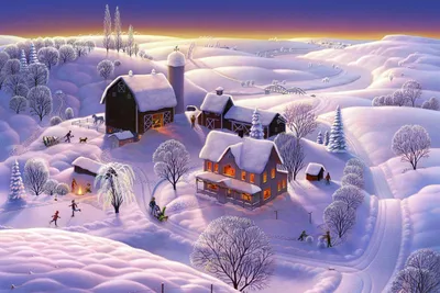Красивые картинки в деревне зима (36 фото)