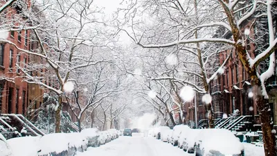 Картинки зима, город, winter, street, snow, улица - обои 1366x768, картинка  №39320