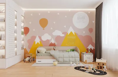 Нежный персик | Детская настенная роспись, Девчачьи комнаты, Дизайн стены