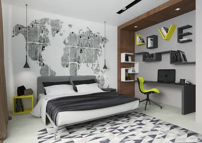 Дизайн комнаты для подростка - идеи интерьера подростковой спальной и фото  примеров
