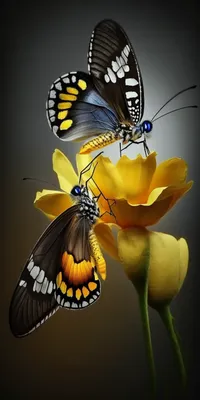 Бабочки - очень красивые обои на смартфон от Midjourney | Пикабу
