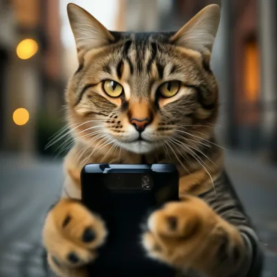 Кошка на удивительные фотографии мобильного телефона Редакционное Стоковое  Изображение - изображение насчитывающей млекопитающее, друг: 189694794