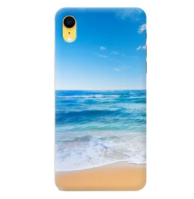 Морской пляж под закатным солнцем - обои на телефон