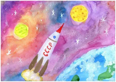 День космонавтики рисунок легкий для детей (48 фото) » рисунки для срисовки  на Газ-квас.ком