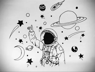 Космос легкие рисунки для начинающих карандашом (46 фото) » рисунки для  срисовки на Газ-квас.ком
