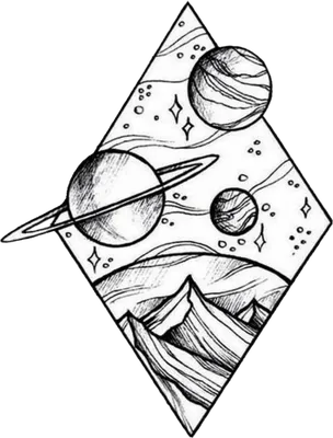 Рисунок на тему космос карандашом простым - 51 фото