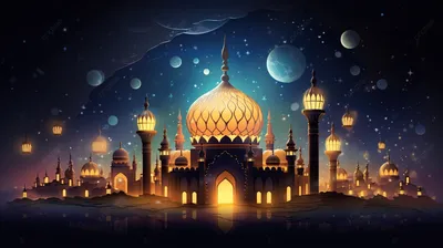 Ид Мубарак Рамадан Карим Приветствие Исламский Мусульманский Праздник Фон  Остроумие Eid Фонарь Или Лампа — стоковая векторная графика и другие  изображения на тему Ramadan Kareem - iStock