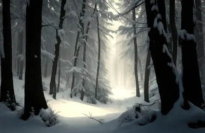 Рисунок зимний лес легкий карандашом - 77 фото