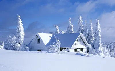 Обои на рабочий стол: Зима, Снег, Дом, Фотографии - скачать картинку на ПК  бесплатно № 557828