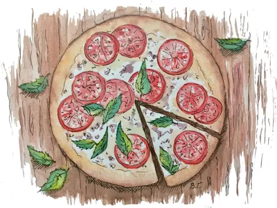 Картинки пицца нарисованная - 79 фото