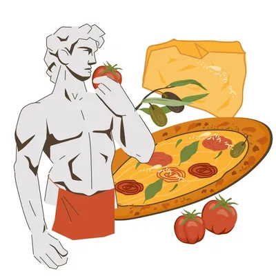Комплект пиццы Нарисованная вручную итальянская вся пицца, кусок  Иллюстрация штока - иллюстрации насчитывающей красно, поставка: 60348830
