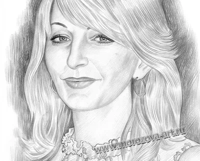 Нарисованная женщина, рисунок карандашом, карандашные портреты по фото.
