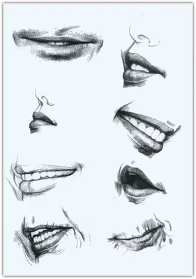 Рисунки губ для срисовки (53 фото)