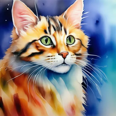 Нарисованный кот | Пикабу