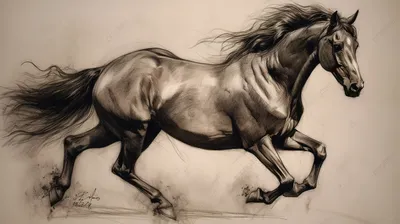 Лошадь нарисованная рукой иллюстрация вектора. иллюстрации насчитывающей  головка - 35950871