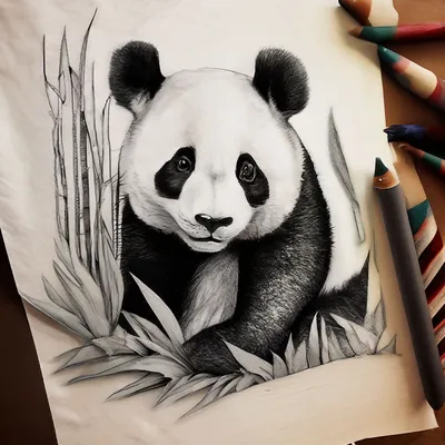 Картинки нарисованных панд фотографии