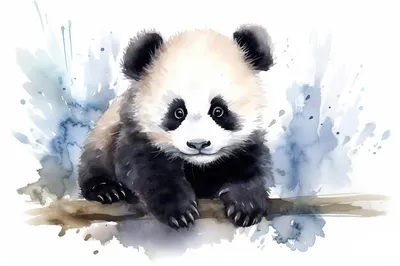 Гигантская панда, рисунок с изображением дриббла, панда, нарисованная  вручную, любовь, акварель Живопись, животные png | Klipartz