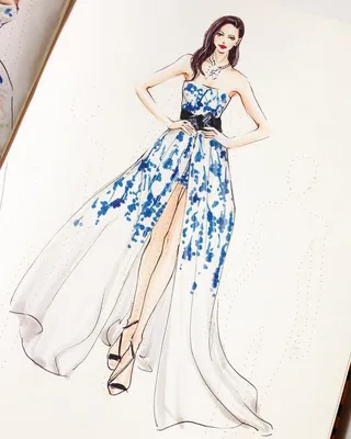 Простые рисунки #311 Рисуем красивое яркое платье - YouTube