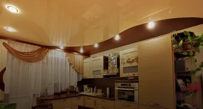 Глянцевый натяжной потолок на кухню - низкие цены на установку в  Санкт-Петербурге