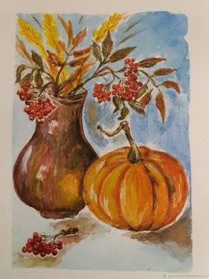 Осенний натюрморт рисунок карандашом - 68 фото