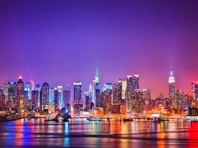 Нью-Йорк ночью, видимый из центра Рокфеллера Редакционное Стоковое  Изображение - изображение насчитывающей город, центр: 153766929