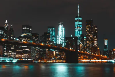 Красивый нью-йорк ночью 3.000 к, …» — создано в Шедевруме