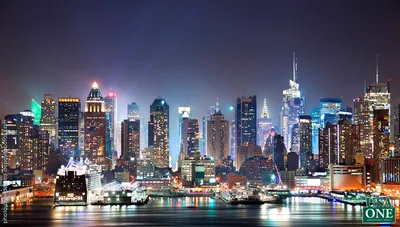 Ночной Нью-Йорк, вид сверху …» — создано в Шедевруме