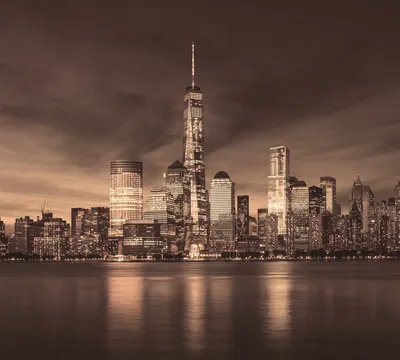 Ночной Нью-Йорк. Вид ночного Нью-Йорка на Манхеттене - YouTube