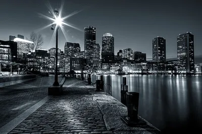 Черно Белое Изображение Разнообразной Архитектуры Манхэттена Нью Йорк Сша  стоковое фото ©MaciejBledowski 447871776